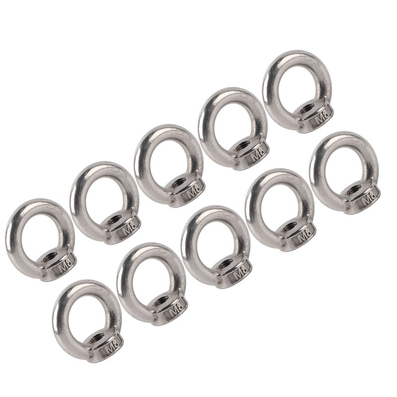 10Pcs Lifting Eye Nut Stainless Steel Ring Shape Fastener Tools