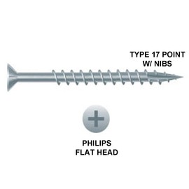 FASTENPOWER Wood Screws Particle Board Screws #8 x 2-1/2” Flat Head Type 17 Point w/Nibs Steel Zinc Coated Wood Screws Great for Particle Board, MDF, Cabinet Hinges, Furniture, Woodworking, 75 Pack