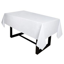 32nd PVC Easy Clean Wipeable Plain Tablecloth Cover, Suitable for Indoor and Outdoor Use (140cm X 200cm) - White