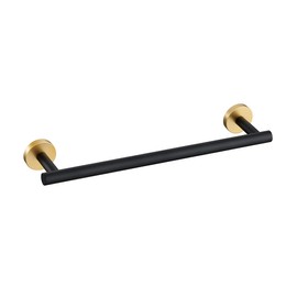 Miyili 15.75-Inch Bathroom Towel Bar, Stainless Steel Bath Shower Towel Rack, Towel Holder Wall Mounted Black & Gold, A01BG40A