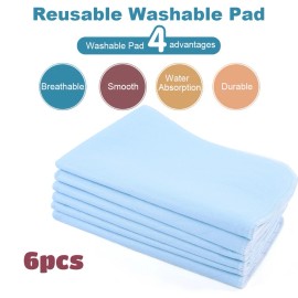 Unbranded 6 Pack Bed Pad Washable Incontinence Underpad Absorbent Urinary Protection 45x60