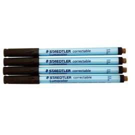 Lumocolor Correctable Pen Fine Point Negro Conjunto de cuatro