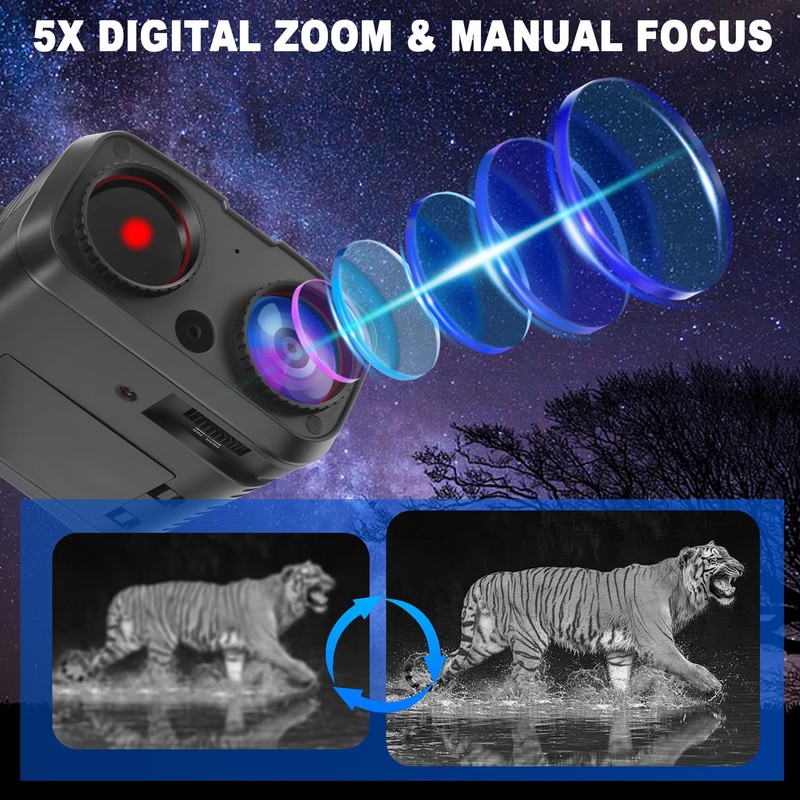 Night Vision Goggles - 4K Night Vision Binoculars with 10X