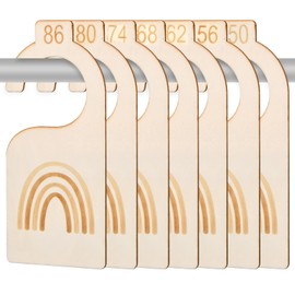 Pack of 7 Wooden Baby Size Dividers, Size Tabs for Baby Clothes, Wooden Dividers for Baby Wardrobe, Wardrobe Divider for Newborns and Toddlers, Baby Wardrobe Divider