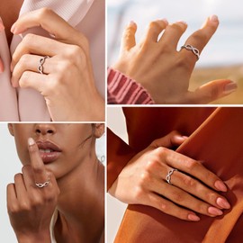Prosilver Stackable Rings for Women Silver Infinity Rings Wedding Jewellery Size 12