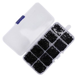 270pcs Nylon Plastic Screws Bolts and Nuts and Gaskets Kit, Hexagon Pan Head Screws, M2/M2.5/M3/M4/M5 Hex Socket Head Screws Bolts and Nuts and Washers Assortment Set (Black
