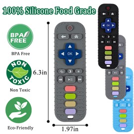 Teething Toys for Babies, 3Pack Baby Teething Toys, Baby Toys 6-12 months Teething Toys for Toddlers Infants, Teether for Baby Teething Baby Shower Gifts Relief Boy Girl Baby Chew Toys (black + gray + blue)