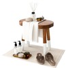 JOLLYMER Dip-Dyed Teak Stool Solid Wood Indoor Outdoor Shower/Bath/Spa Handmake