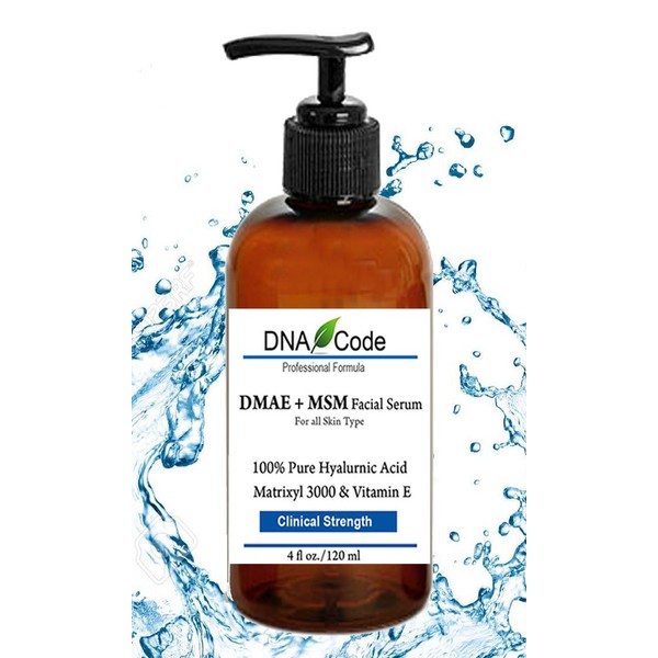 DNA Code-5% Professional DMAE+MSM Firming Serum, 100% Pure Hyaluronic Acid +Matrixyl 3000