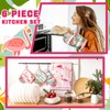 Bencailor 6 Pcs Tropical Flamingo Kitchen Towel Heat Resistant Oven
