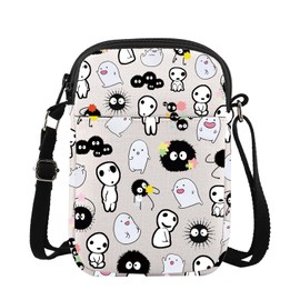 Soot & Kodama & Warawara Crossbody Bag Soot & Kodama & Warawara Gift Anime Character Shoulder Bag Anime Lover Gifts (3Animal UK2)