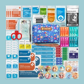 EVERLIT Care Rescue Pack | Family-Friendly First Aid Kit for Kids with 200 Pcs Medical Supplies | Travel-Friendly Compact Storage Bag for Home, Car, Travel, Camping, Adventure (Playground)