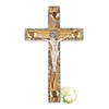 Jerusalem Olive wood wall cross silver crucifix with Mother of