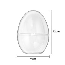 Ideen mit Herz Fillable Eggs for Standing, Plastic Eggs, Transparent, Easter Eggs, Separable, 12 cm x 9 cm, Pack of 5