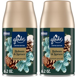 Glade Automatic Spray Refill, Balsam & Spruce, Scented Air Freshener for Home and Bathroom, 6.2 Oz, 2 Count