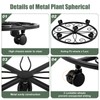 KvyusFlourish 3 Packs 20” Plant Caddy with Wheels Metal Plant
