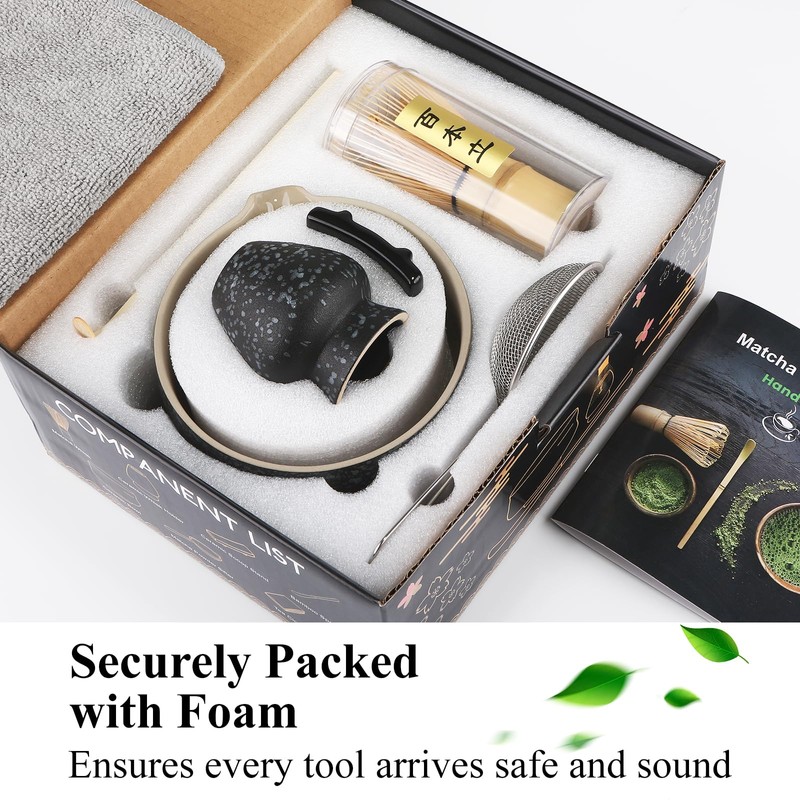 7 Piece Matcha Set, Macha Tea Set with Matcha Spoon,