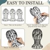 Otoolling 12 Pack Wig Stand, Black Plastic Wig Holders Head-shaped