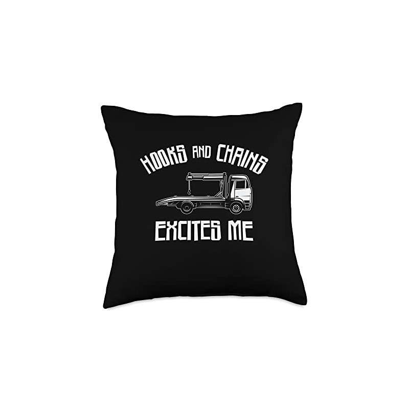 Tow Truck Driver Breakdown Lorry Hooks Chains Throw Pillow