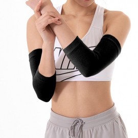 Spandex Elbow Protector - Multi-purpose Arm Support for Sports, Hiking & Daily Use (L, 2-Piece Set) Black