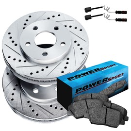 PowerSport Rear Brakes and Rotors Kit |Rear Brake Pads| Brake Rotors and Pads| Ceramic Brake Pads and Rotors - BLCR.35165.02