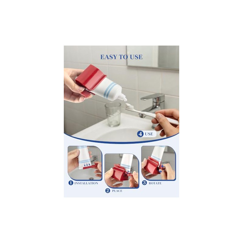 EVOULTES Toothpaste Tube Squeezer, 3 Pack Toothpaste Dispenser Tool