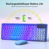 Wireless Light Up Keyboard and Mouse,Cute 2.4Ghz Cordless Rechargeable Clear