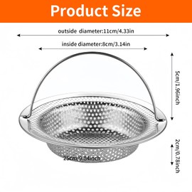 Stöpsel für Spülbecken, Küche, Haarfilter, Dusche, Waschbecken, Bad, Badezimmer, Abflusssieb, aus Edelstahl, Abflusssieb, für Haarfilter, Sink