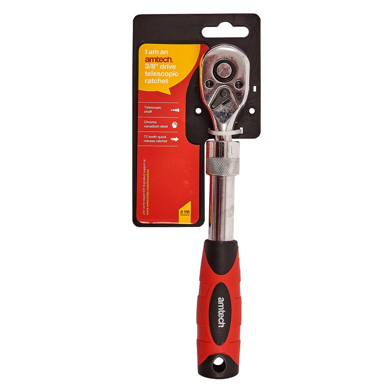 Amtech I3450 9.5mm (3/8") Heavy Duty Telescopic Ratchet
