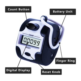 Digital Tally Counter Clicker Handheld 2 Pack Small Clicker Counters Manual Digital Lap Tracker Handheld Pitch 5-Digit Electronic Display Stitch Click Counter Number Counting for Row, People, Golf Lap