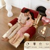 Valentine's Red Velvet Recliner Cover Set - Stretchable 3-Pc Sofa