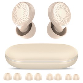 IKG Ear Plugs for Sleeping Noise Cancelling, 45dB for Noise Reduction, Noise-Reducing Earplugs for Sleeping, Concerts, Shooting, Travel, Work, Silicone Hearing Protection Earplugs with Case, Beige