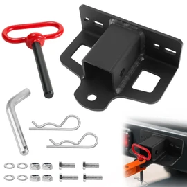 Zero Turn Lawn Mower Hitch with 1-1/4" Receiver,6mm Thicker Heavy Duty Steel Trailer Receiver Hitch with Trailer Hitch Pin & Clips,Ideal for Lawn Mower Tractor, Golf Cart