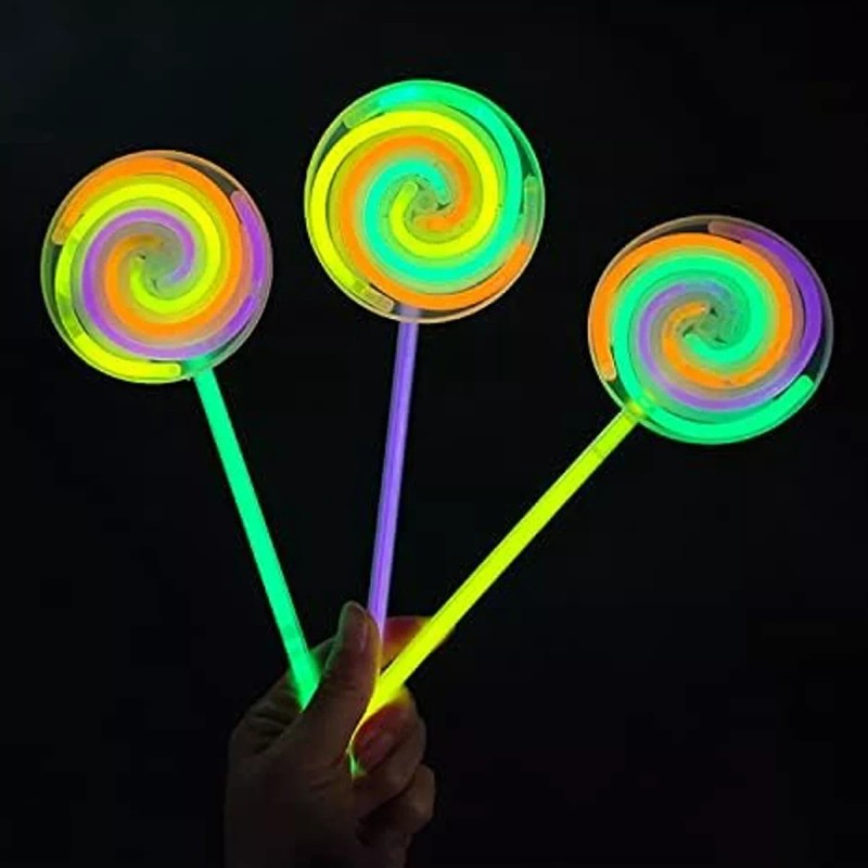 Lecute 10 Paleta Fiesta Candy Glow Neón Tubo Luminosas Fiesta