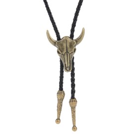 Bolo Tie for Men Gold Cowboy Necklace Rodeo American Western Cowboy Vintage Tie Leather Necktie Adjustable Bolo Necklace Western Jewelry for Women