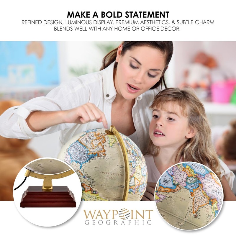 Waypoint Geographic Atlantic Illuminated Globe