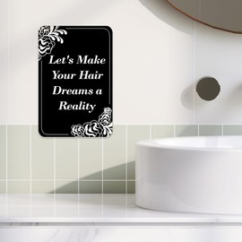 Portrait Round Plus Let's Make Your Hair Dreams a Reality Door or Wall Sign | Hair Stylist Inspirational Positive Decoration - Small