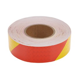 HOPESPANNER Universal 164.04ft x 2" Reflective Tape Waterproof Strong Adhesive Reflector Tape Warning Safety for Vehicles Trailers Boats Signs PVC Red,Yellow