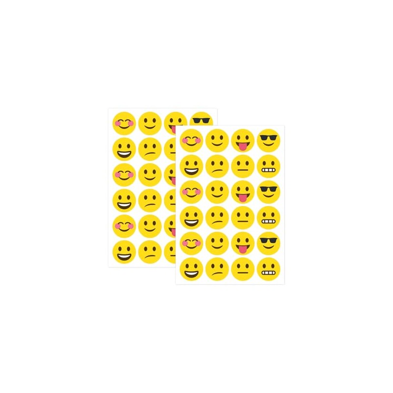 PAPERZIP – Happy and Sad Emoji Faces – 48 Stickers,