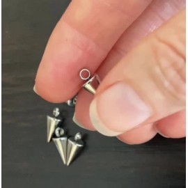 10 stainless steel 13mm long spike charms