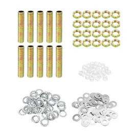 PATIKIL 1/8IP Thread 1.97 Inch Lamp Cable Kit with Lock Nuts Washers Fasteners Assortment Hardware for Chandelier Ceiling Light DIY Galvanised