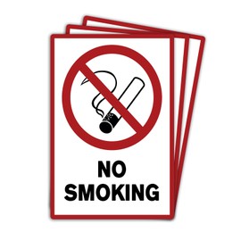 Strobo No Smoking/Rauchen verboten Sign, 20 x 30 cm, Made From Sturdy PVC Hard Foam Board, 3 Mm, With UV Protection, Pack Of 3