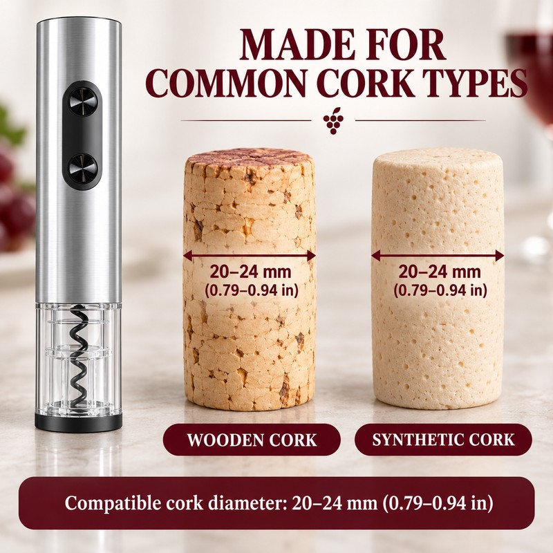 Electric Wine Opener with Foil Cutter LED Light and Dual