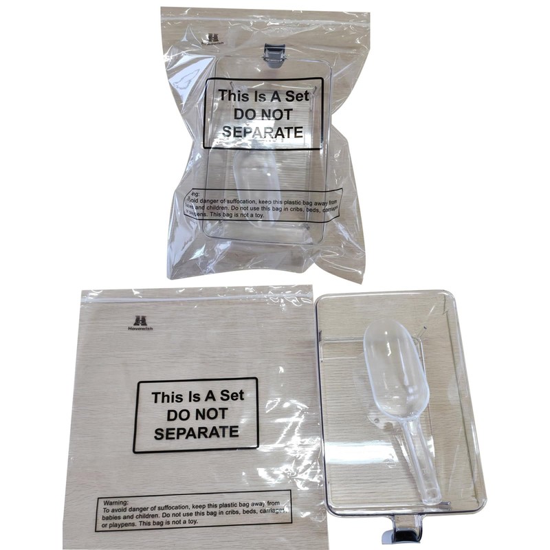 Havawish 2 Set Ice Storage Bin and Flexible Scoop Set