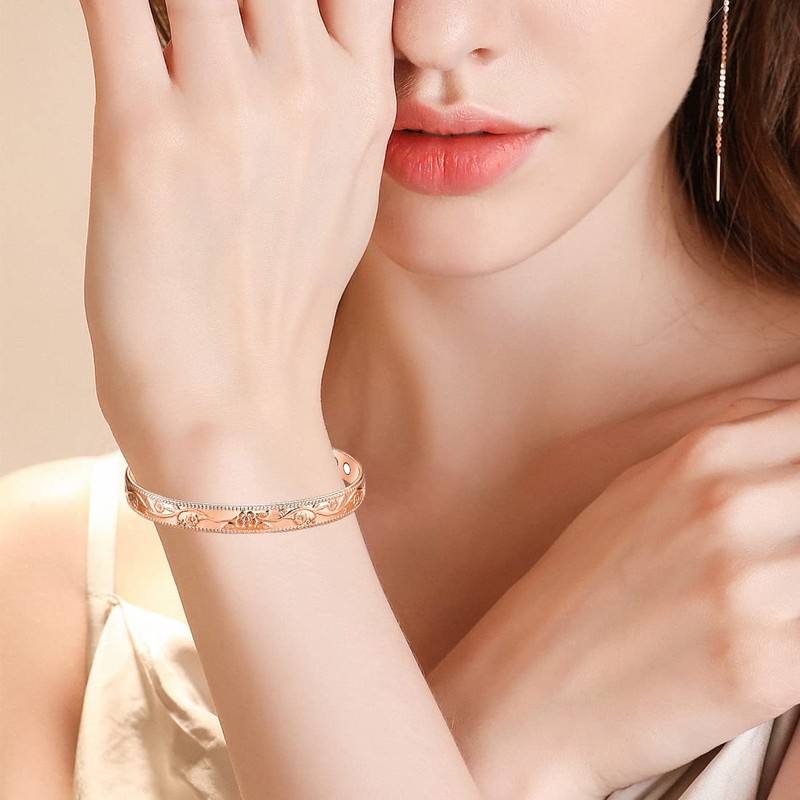 Vicmag Copper Magnetic Bracelet for Women 99.99% Solid Pure Copper