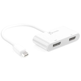 j5create Mini DisplayPort to Dual DisplayPort Adapter Mini-DisplayPort (20 Pin) Male | Dual Female DisplayPort (20 Pin) | Compatible with Windows Devices