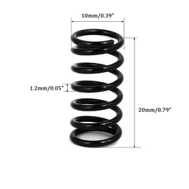 TOP-VIGOR 10Pcs Compression Spring, 10mm OD 1.2mm Wire Dia 20mm Long Dual Extended Durable Dual Hook Tension Spring for Furniture Screen Doors Repair Projects