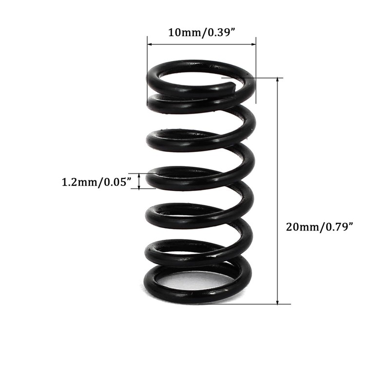 TOP-VIGOR 10Pcs Compression Spring, 10mm OD 1.2mm Wire Dia 20mm