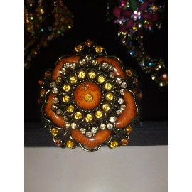 Floral Jeweled Bracelets w attached Rings.........