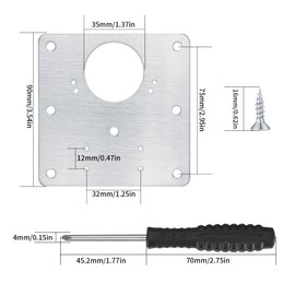 20 Pcs Cabinet Hinge Repair Plates Kits, Kitchen Cupboard Door Hinge Repair Plates, Stainless Steel Hinge Repair Fixing Bracket Plate Kit with Screws/Screwdriver for Kitchen Furniture Cabinet Door